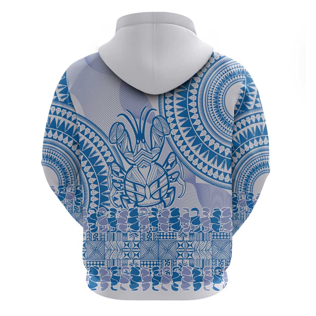Niue Language Week Zip Hoodie The Rock Coconut Crab - Siapo Blue Pastel