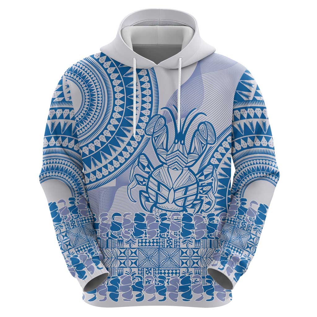 Niue Language Week Zip Hoodie The Rock Coconut Crab - Siapo Blue Pastel
