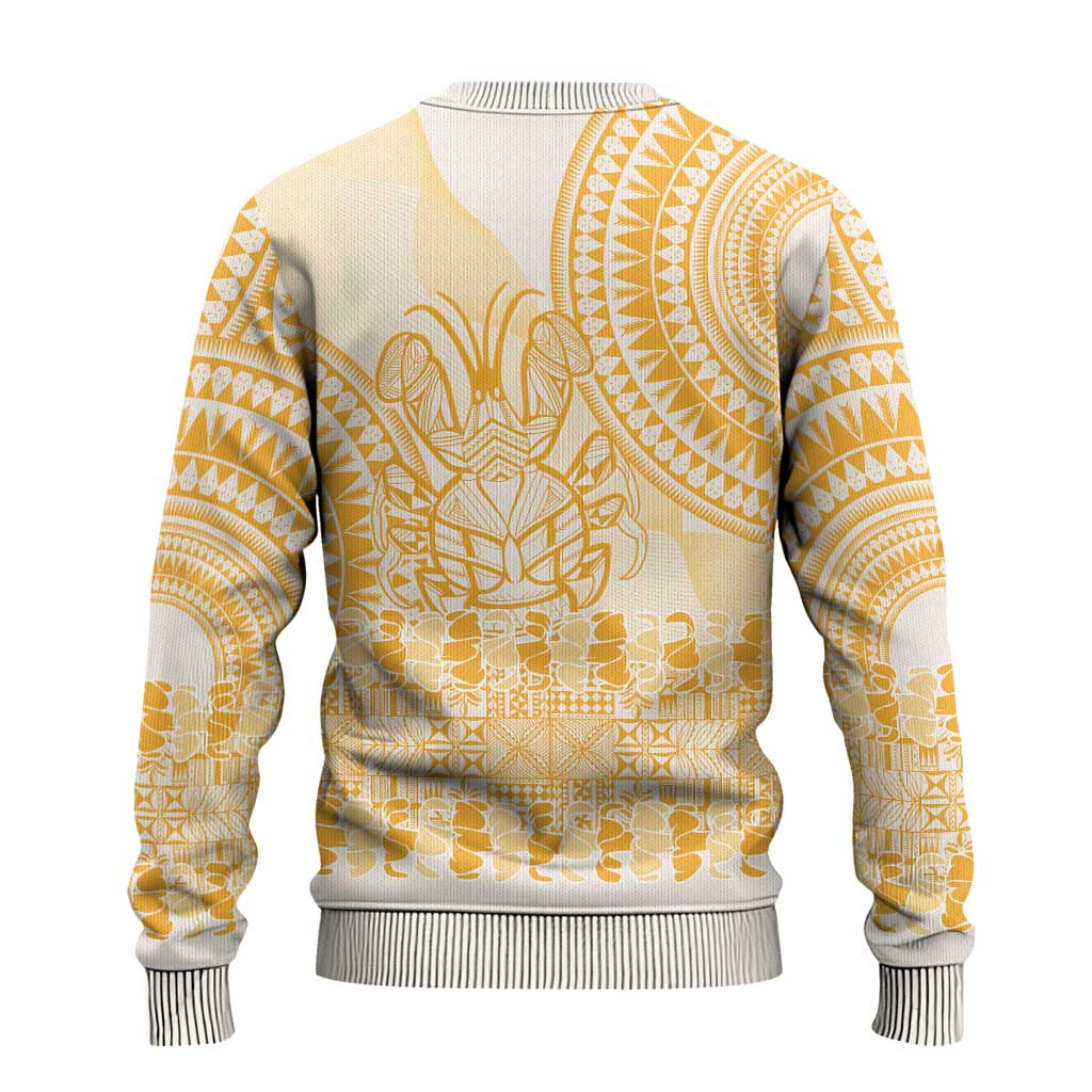 Niue Language Week Ugly Christmas Sweater The Rock Coconut Crab - Siapo Gold Pastel