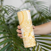 Niue Language Week Skinny Tumbler The Rock Coconut Crab - Siapo Gold Pastel