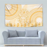 Niue Language Week Tapestry The Rock Coconut Crab - Siapo Gold Pastel LT14 - Polynesian Pride