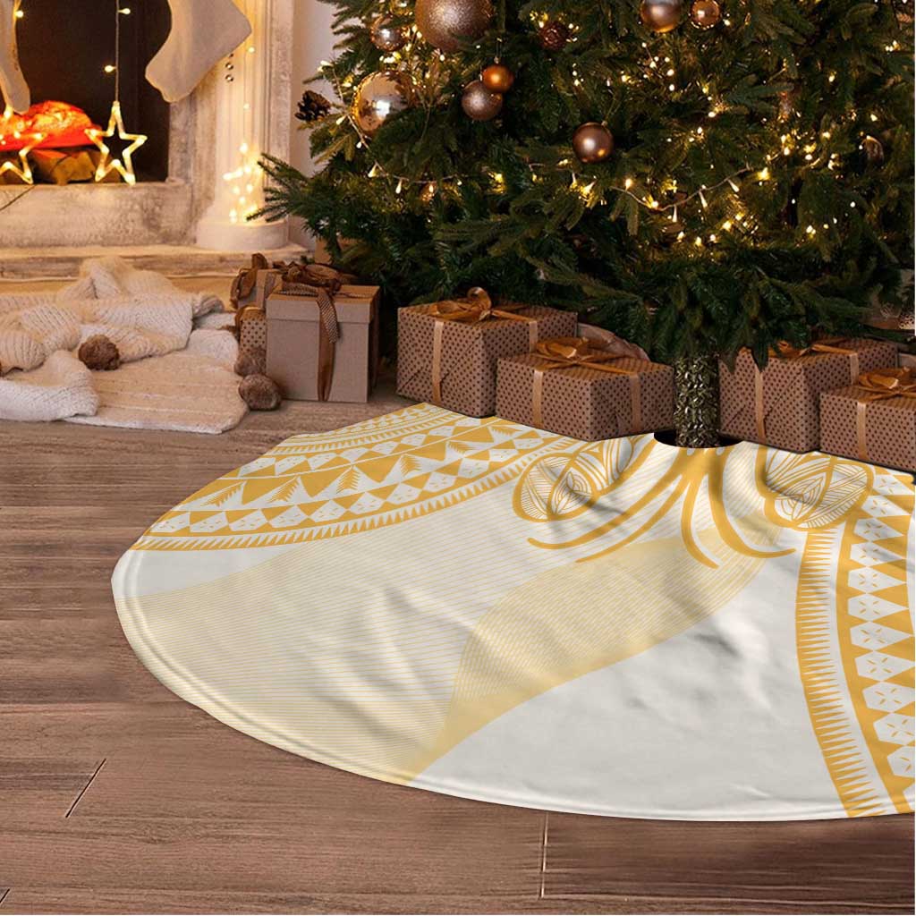 Niue Language Week Tree Skirt The Rock Coconut Crab - Siapo Gold Pastel LT14 - Polynesian Pride