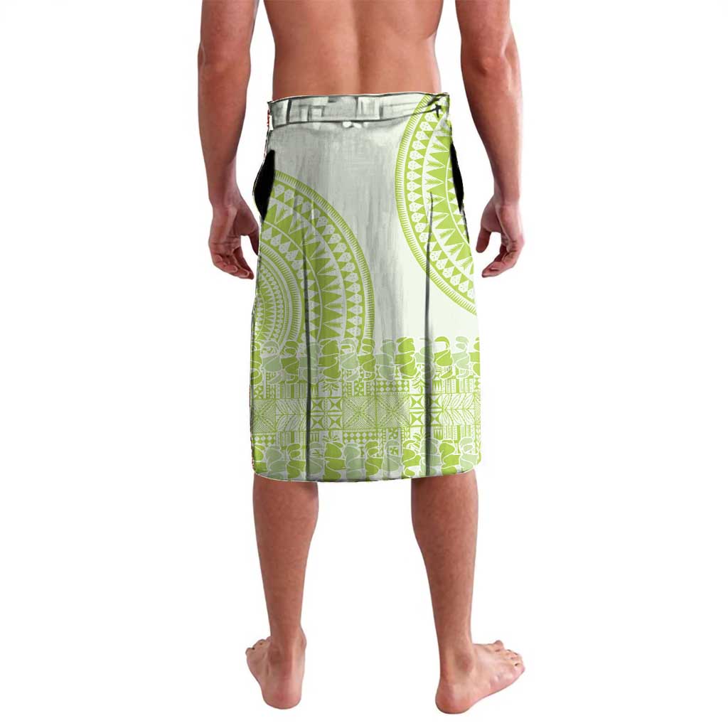 Lime Green Niue Language Week Lavalava The Rock Coconut Crab - Siapo Pattern