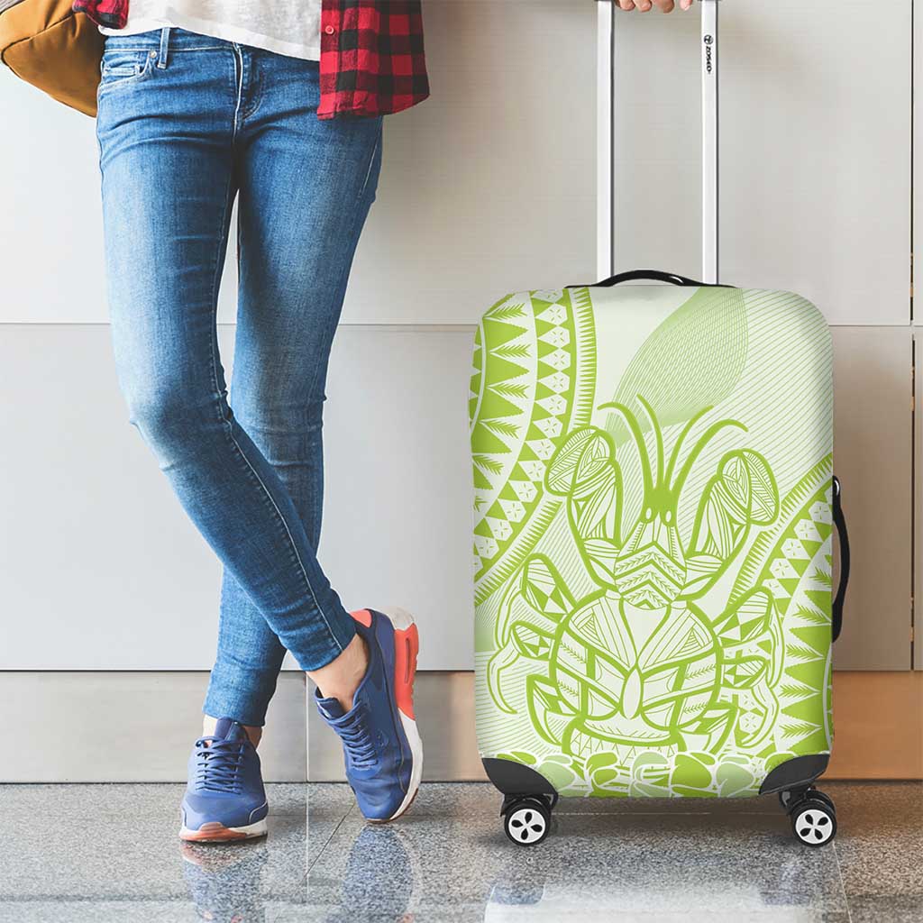 Lime Green Niue Language Week Luggage Cover The Rock Coconut Crab - Siapo Pattern LT14 - Polynesian Pride