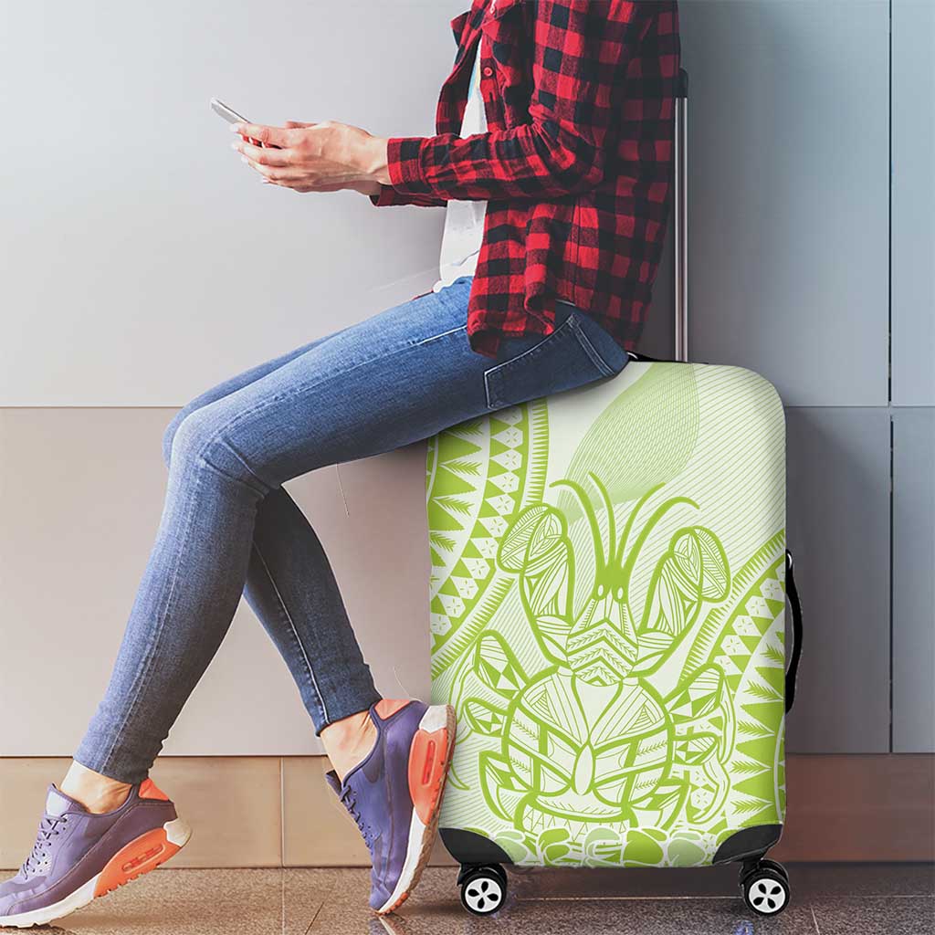 Lime Green Niue Language Week Luggage Cover The Rock Coconut Crab - Siapo Pattern LT14 - Polynesian Pride