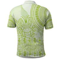 Lime Green Niue Language Week Polo Shirt The Rock Coconut Crab - Siapo Pattern