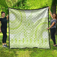 Lime Green Niue Language Week Quilt The Rock Coconut Crab - Siapo Pattern LT14 - Polynesian Pride