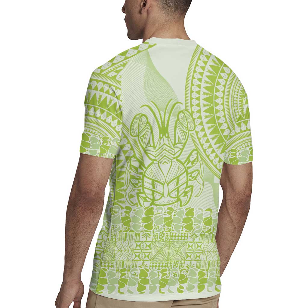Lime Green Niue Language Week Rugby Jersey The Rock Coconut Crab - Siapo Pattern