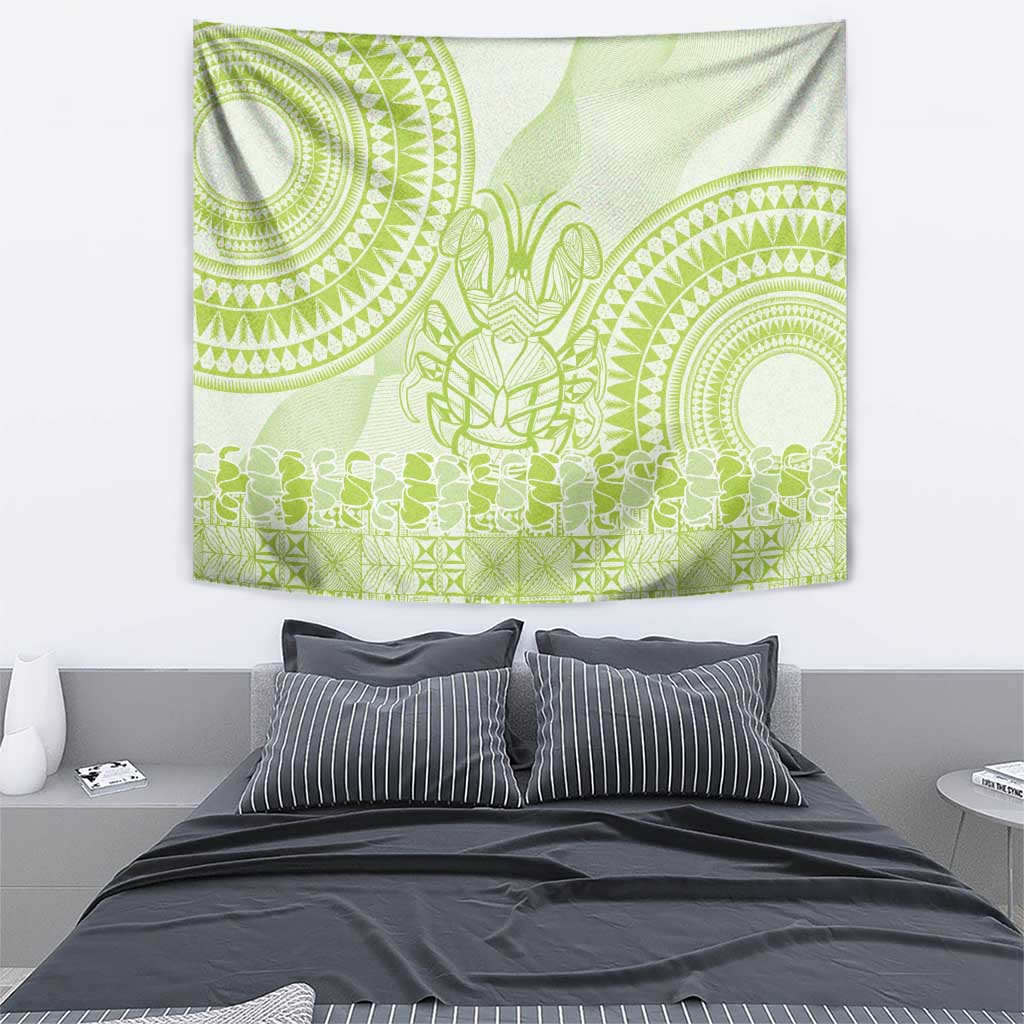 Lime Green Niue Language Week Tapestry The Rock Coconut Crab - Siapo Pattern LT14 - Polynesian Pride
