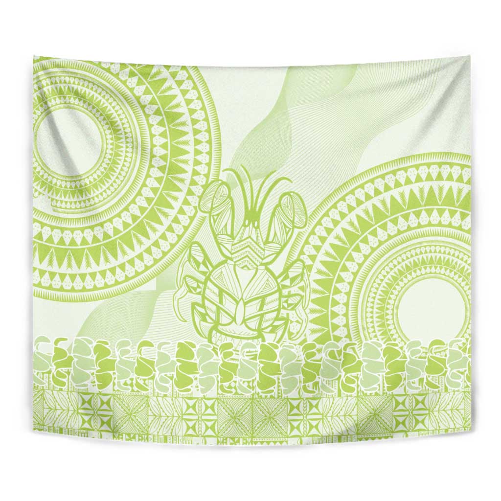 Lime Green Niue Language Week Tapestry The Rock Coconut Crab - Siapo Pattern LT14 - Polynesian Pride