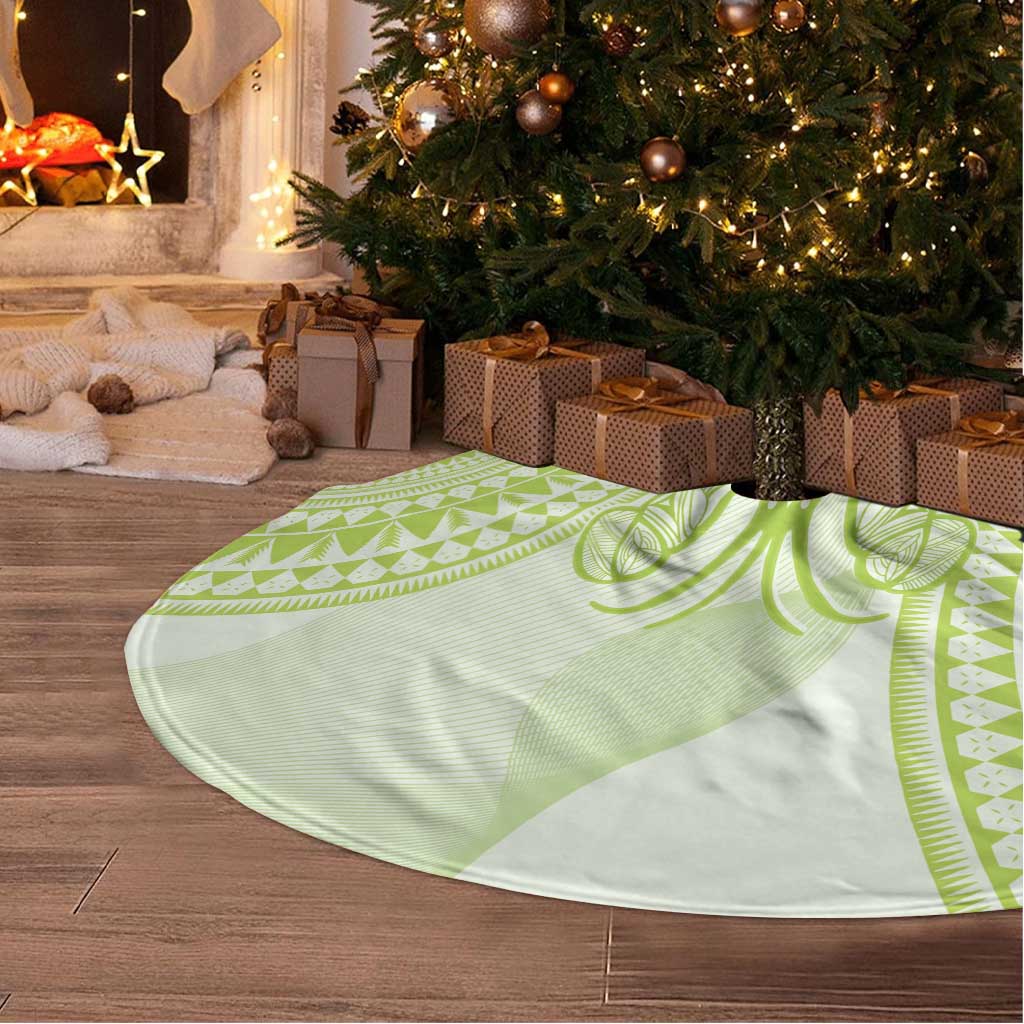 Lime Green Niue Language Week Tree Skirt The Rock Coconut Crab - Siapo Pattern LT14 - Polynesian Pride