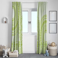Lime Green Niue Language Week Window Curtain The Rock Coconut Crab - Siapo Pattern