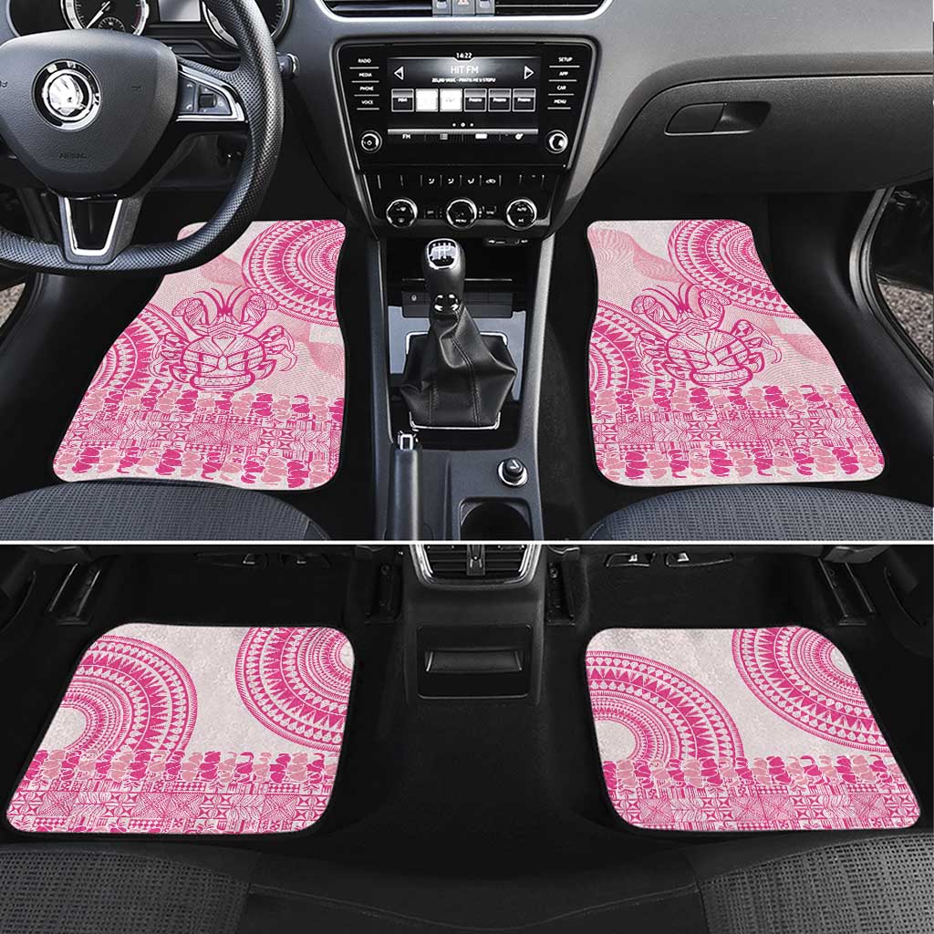 Pink Niue Language Week Car Mats The Rock Coconut Crab - Siapo Pattern