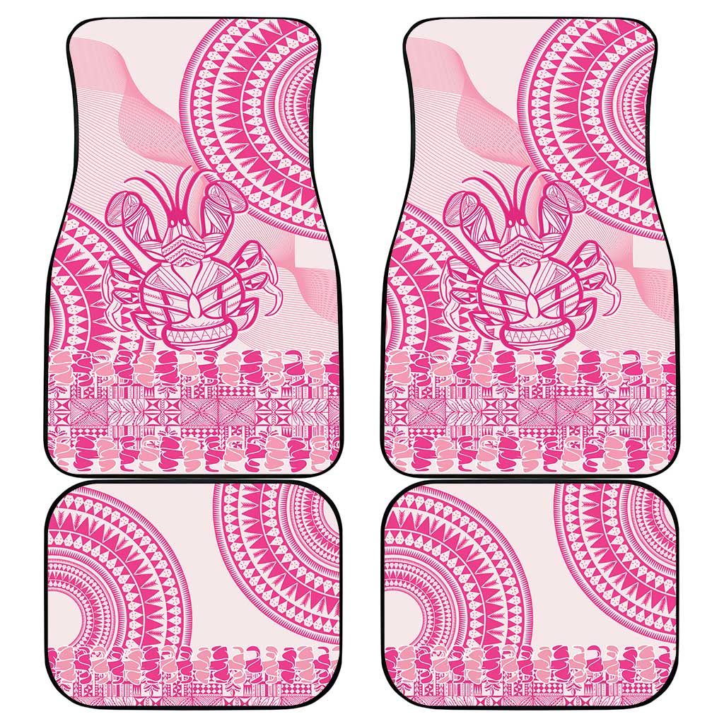 Pink Niue Language Week Car Mats The Rock Coconut Crab - Siapo Pattern