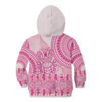 Pink Niue Language Week Kid Hoodie The Rock Coconut Crab - Siapo Pattern
