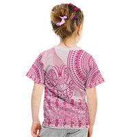 Pink Niue Language Week Kid T Shirt The Rock Coconut Crab - Siapo Pattern LT14 - Polynesian Pride