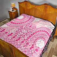 Pink Niue Language Week Quilt The Rock Coconut Crab - Siapo Pattern LT14 - Polynesian Pride