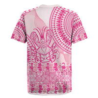 Pink Niue Language Week Rugby Jersey The Rock Coconut Crab - Siapo Pattern
