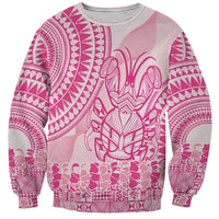 Pink Niue Language Week Sweatshirt The Rock Coconut Crab - Siapo Pattern LT14 Unisex Pink - Polynesian Pride