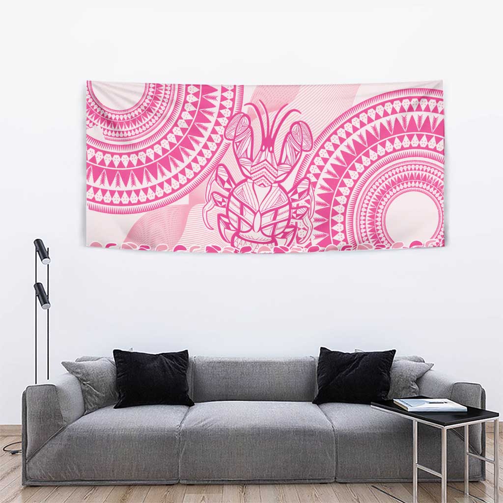 Pink Niue Language Week Tapestry The Rock Coconut Crab - Siapo Pattern LT14 - Polynesian Pride