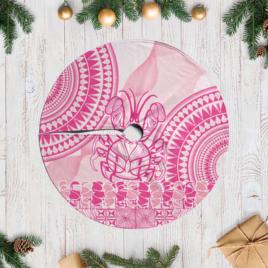 Pink Niue Language Week Tree Skirt The Rock Coconut Crab - Siapo Pattern LT14 Casual Pink - Polynesian Pride