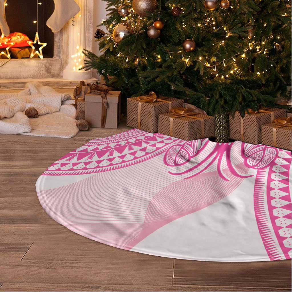 Pink Niue Language Week Tree Skirt The Rock Coconut Crab - Siapo Pattern LT14 - Polynesian Pride