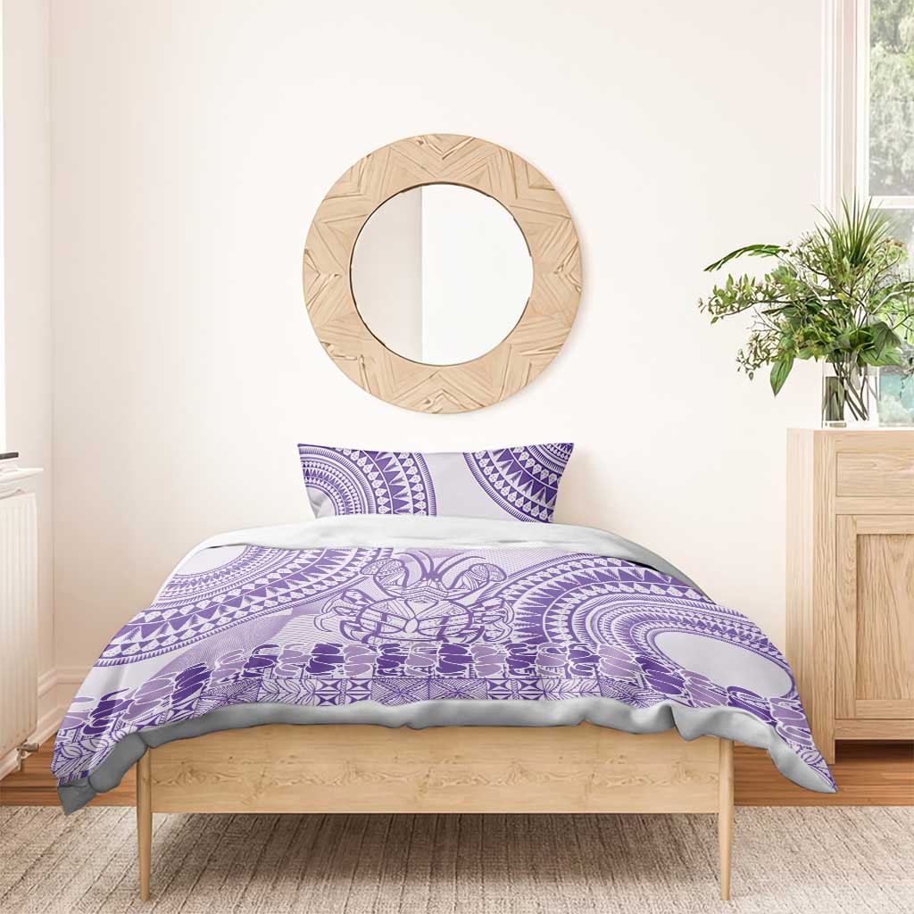 Purple Niue Language Week Bedding Set The Rock Coconut Crab - Siapo Pattern