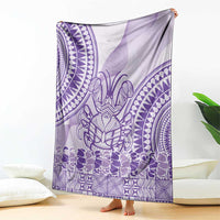 Purple Niue Language Week Blanket The Rock Coconut Crab - Siapo Pattern