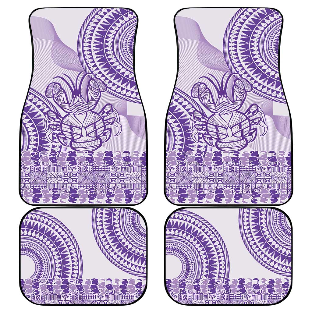 Purple Niue Language Week Car Mats The Rock Coconut Crab - Siapo Pattern
