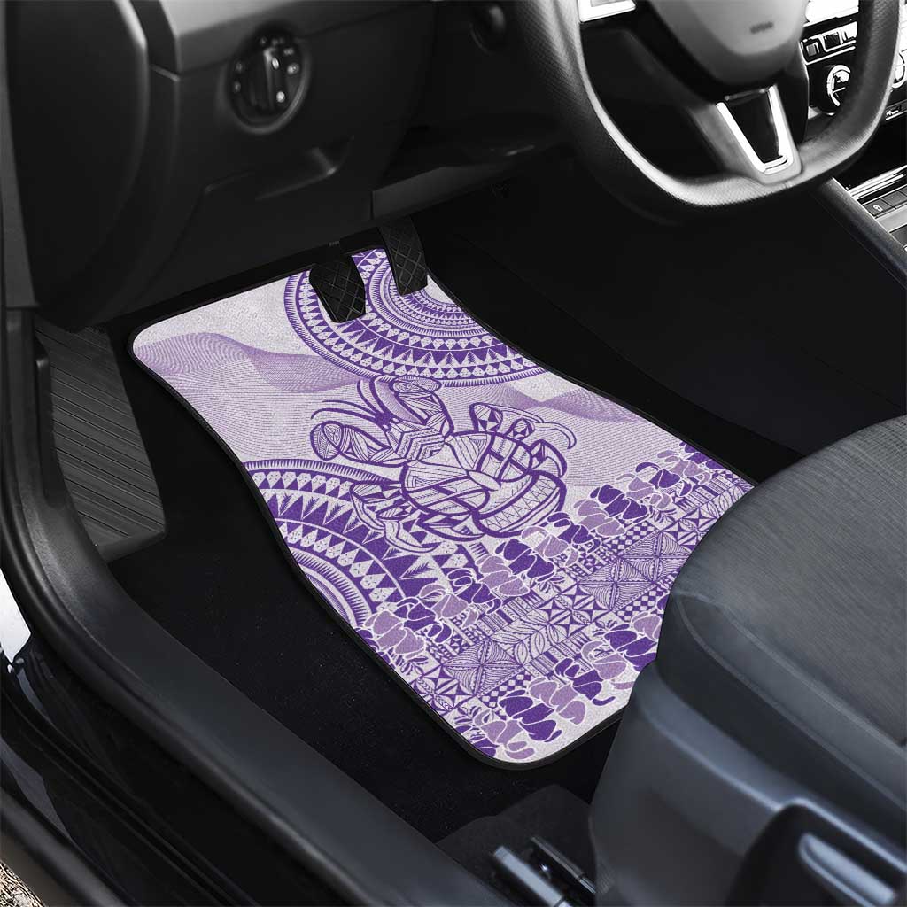 Purple Niue Language Week Car Mats The Rock Coconut Crab - Siapo Pattern
