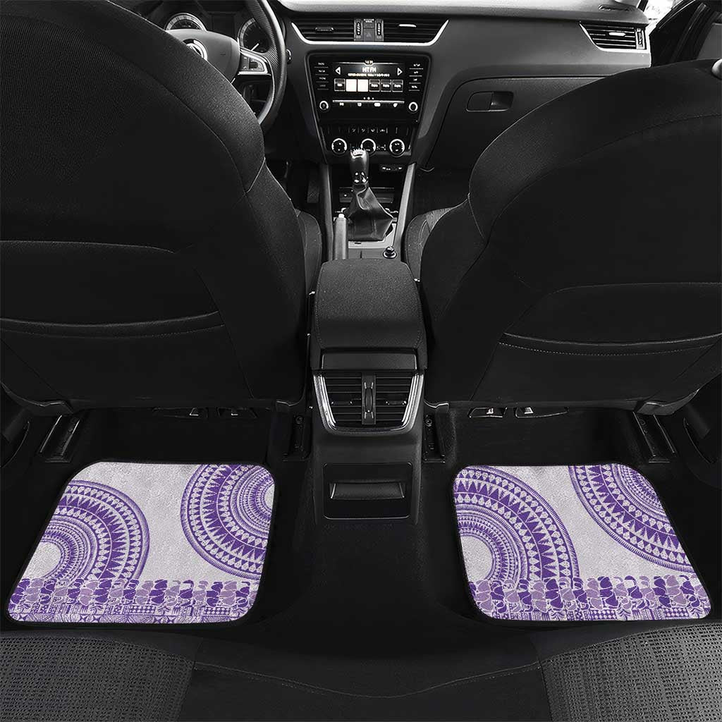Purple Niue Language Week Car Mats The Rock Coconut Crab - Siapo Pattern