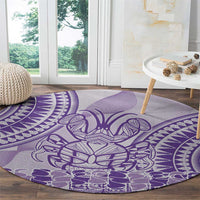 Purple Niue Language Week Round Carpet The Rock Coconut Crab - Siapo Pattern LT14 - Polynesian Pride