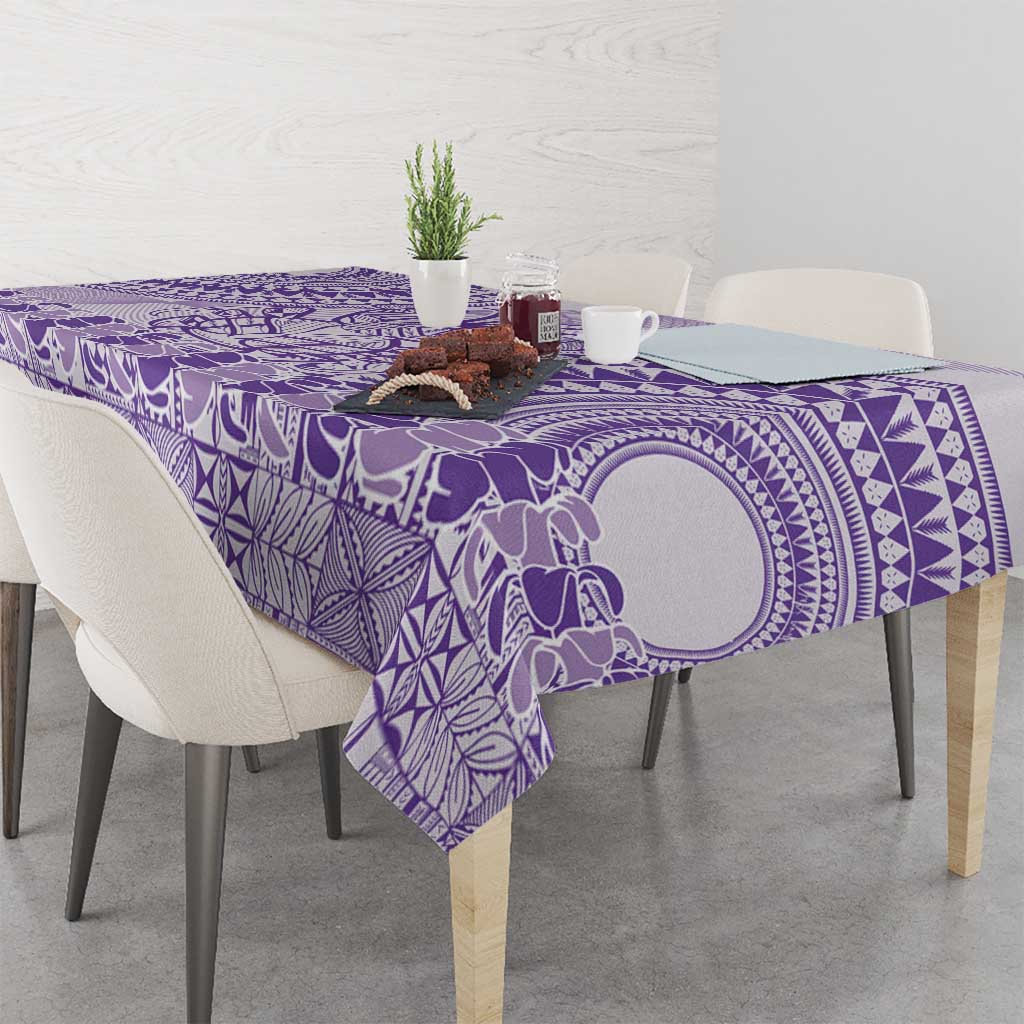 Purple Niue Language Week Tablecloth The Rock Coconut Crab - Siapo Pattern
