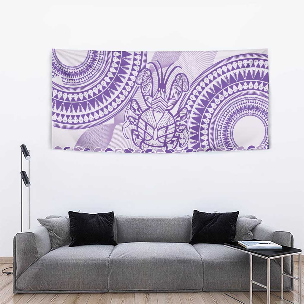 Purple Niue Language Week Tapestry The Rock Coconut Crab - Siapo Pattern LT14 - Polynesian Pride