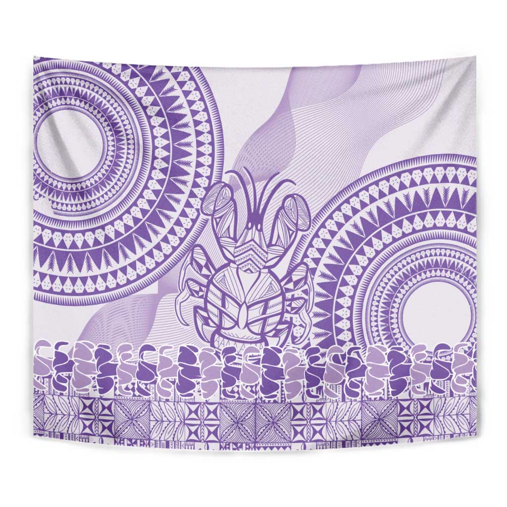 Purple Niue Language Week Tapestry The Rock Coconut Crab - Siapo Pattern LT14 - Polynesian Pride
