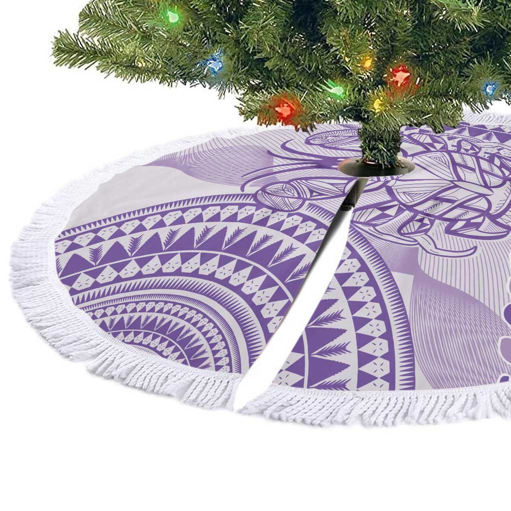 Purple Niue Language Week Tree Skirt The Rock Coconut Crab - Siapo Pattern LT14 - Polynesian Pride