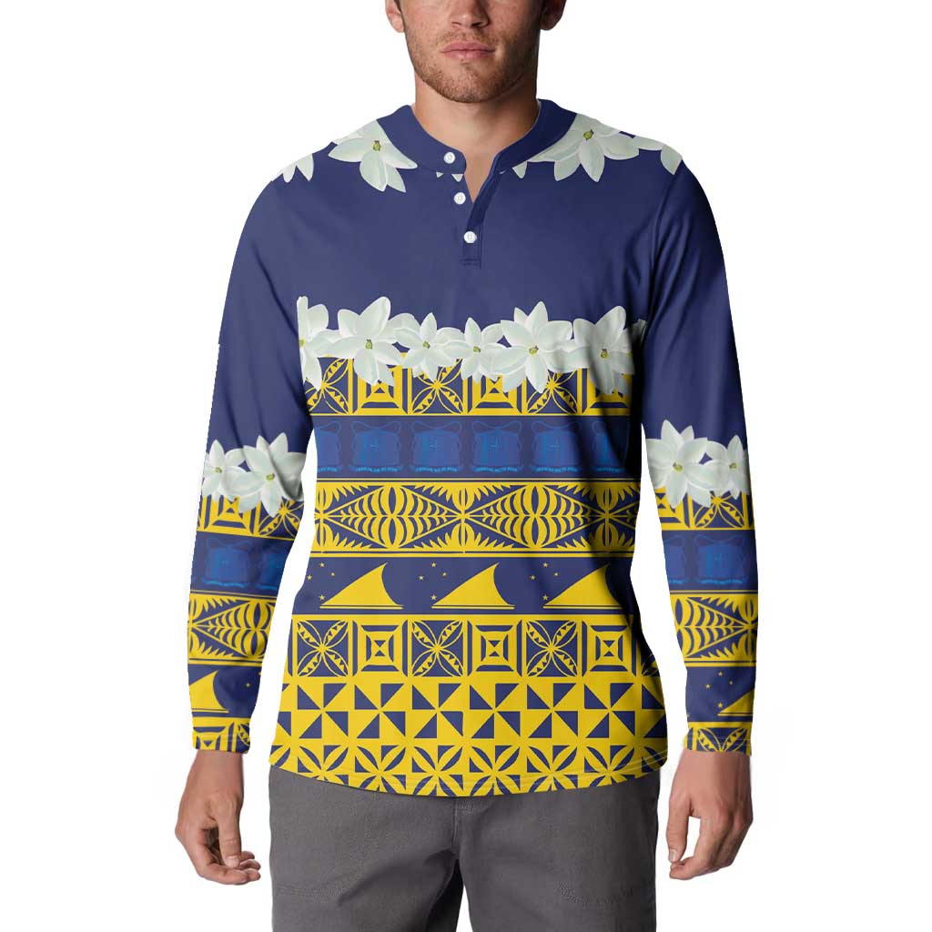 Tokelau Language Week Button Sweatshirt Tokelauan Tuluma With Gardenia Thunbergia