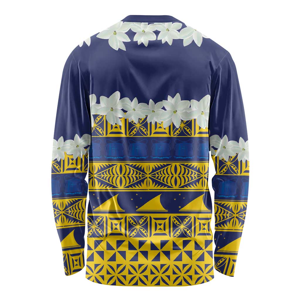 Tokelau Language Week Long Sleeve Shirt Tokelauan Tuluma With Gardenia Thunbergia