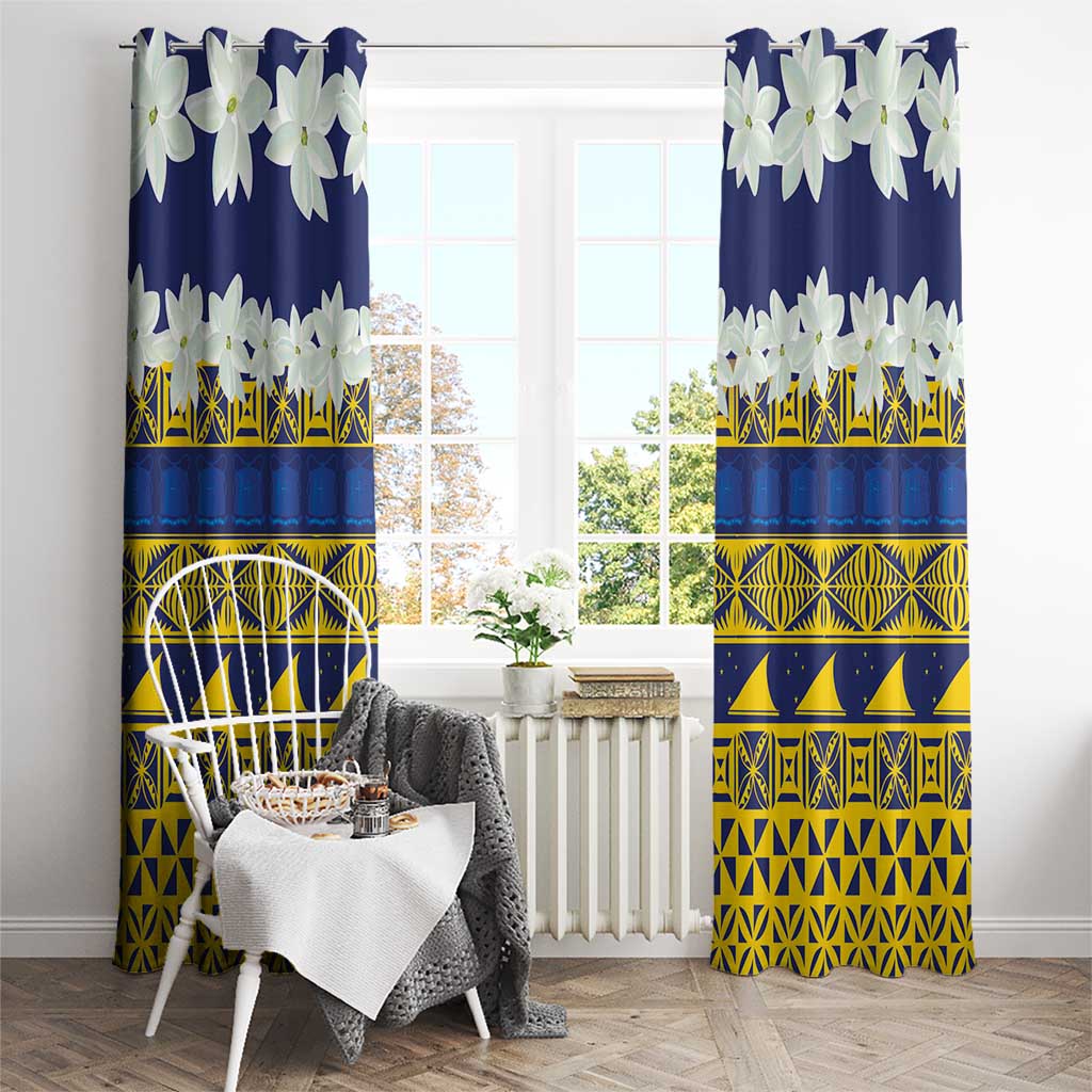 Tokelau Language Week Window Curtain Tokelauan Tuluma With Gardenia Thunbergia