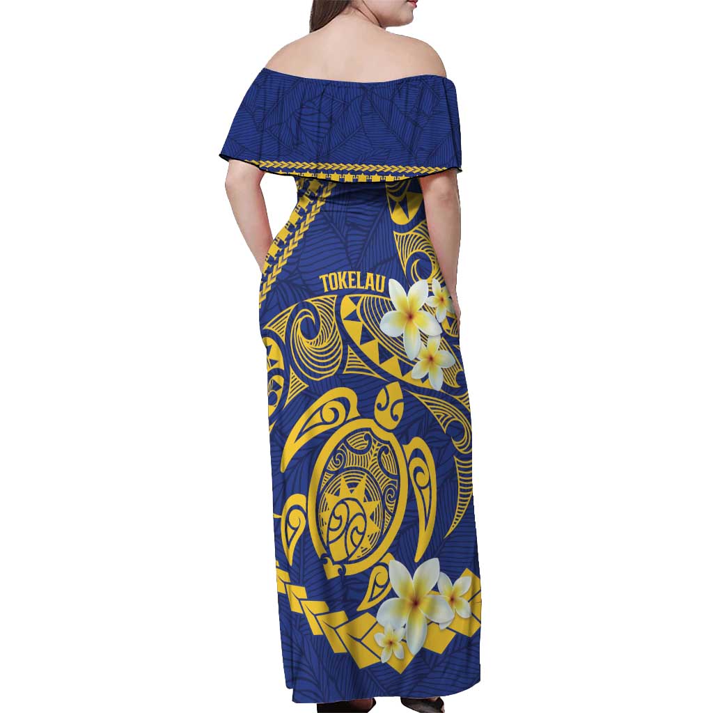 Te Vaiaho o te Gagana Tokelau Off Shoulder Maxi Dress Polynesian Turtle - Malo Ni!