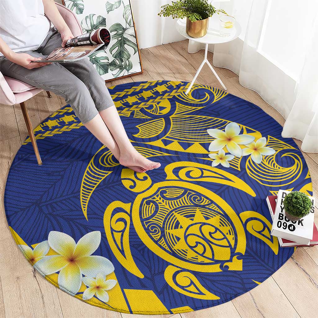 Te Vaiaho o te Gagana Tokelau Round Carpet Polynesian Turtle - Malo Ni!