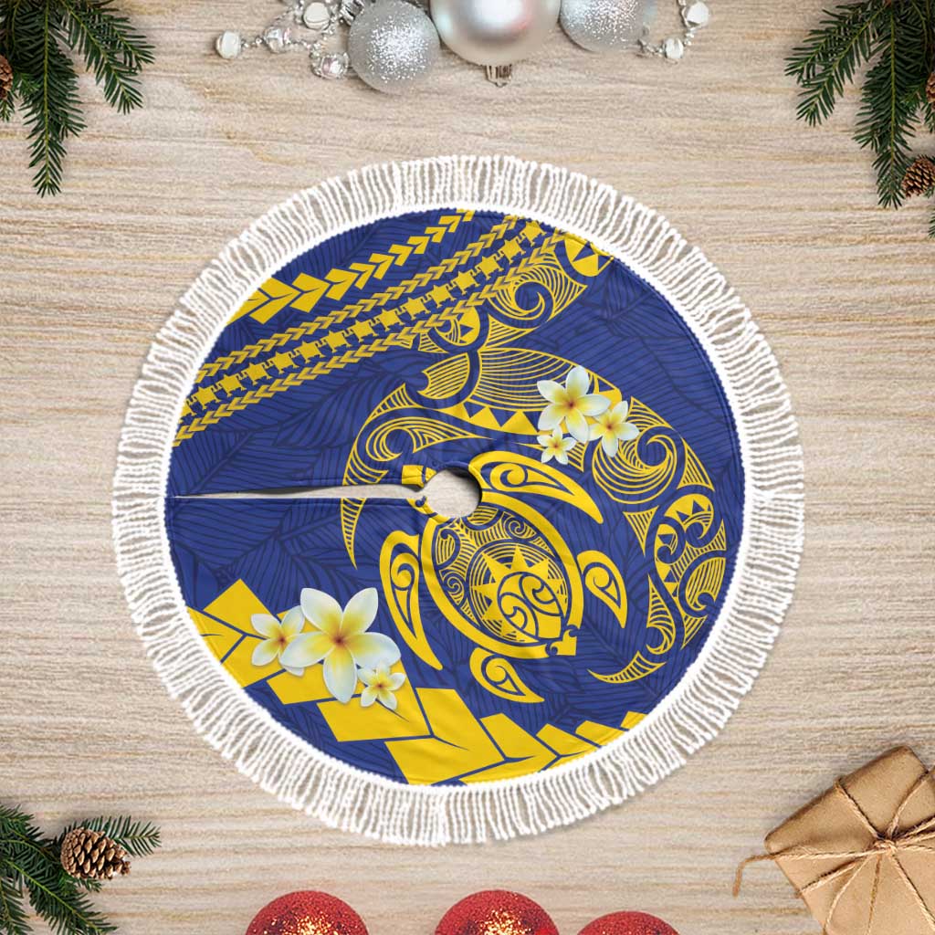Te Vaiaho o te Gagana Tokelau Tree Skirt Polynesian Turtle - Malo Ni! LT14 Fringed Blue - Polynesian Pride