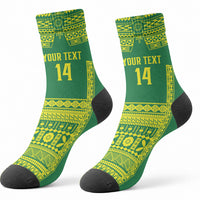 Fiji Tailevu Rugby Custom Crew Socks Go Champions Fijian Tapa Pattern LT14 - Polynesian Pride