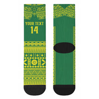 Fiji Tailevu Rugby Custom Crew Socks Go Champions Fijian Tapa Pattern LT14 - Polynesian Pride