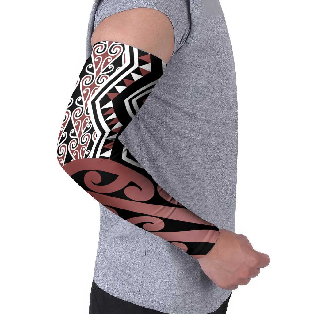 New Zealand Arm Sleeves Aotearoa Kowhaiwhai Mix Taniko Art - Polynesian Pride