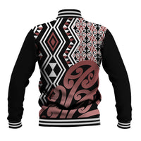 New Zealand Baseball Jacket Aotearoa Kowhaiwhai Mix Taniko Art LT14 - Polynesian Pride