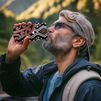 New Zealand 4 in 1 Can Cooler Tumbler Aotearoa Kowhaiwhai Mix Taniko Art - Brown