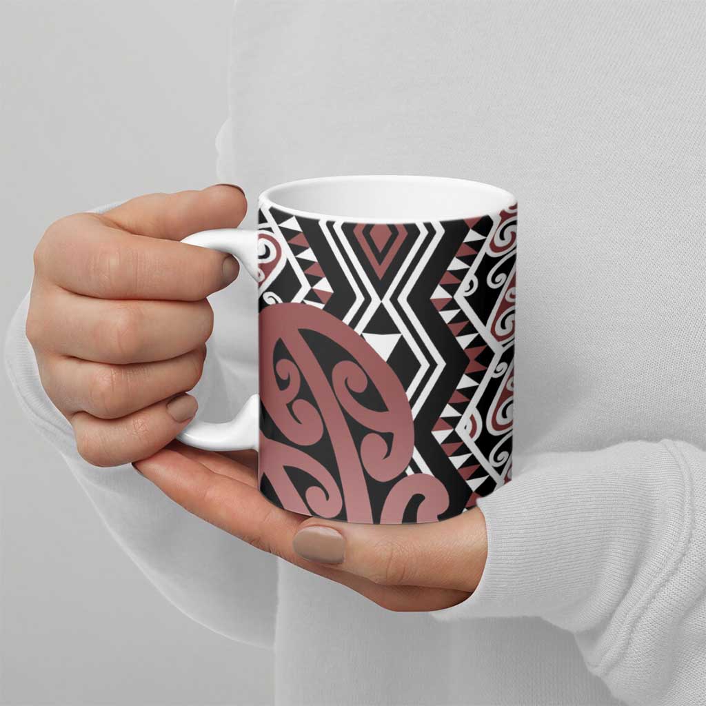 New Zealand Ceramic Mug Aotearoa Kowhaiwhai Mix Taniko Art - Polynesian Pride