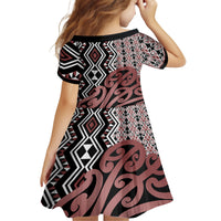 New Zealand Family Matching Long Sleeve Bodycon Dress and Hawaiian Shirt Aotearoa Kowhaiwhai Mix Taniko Art LT14 - Polynesian Pride