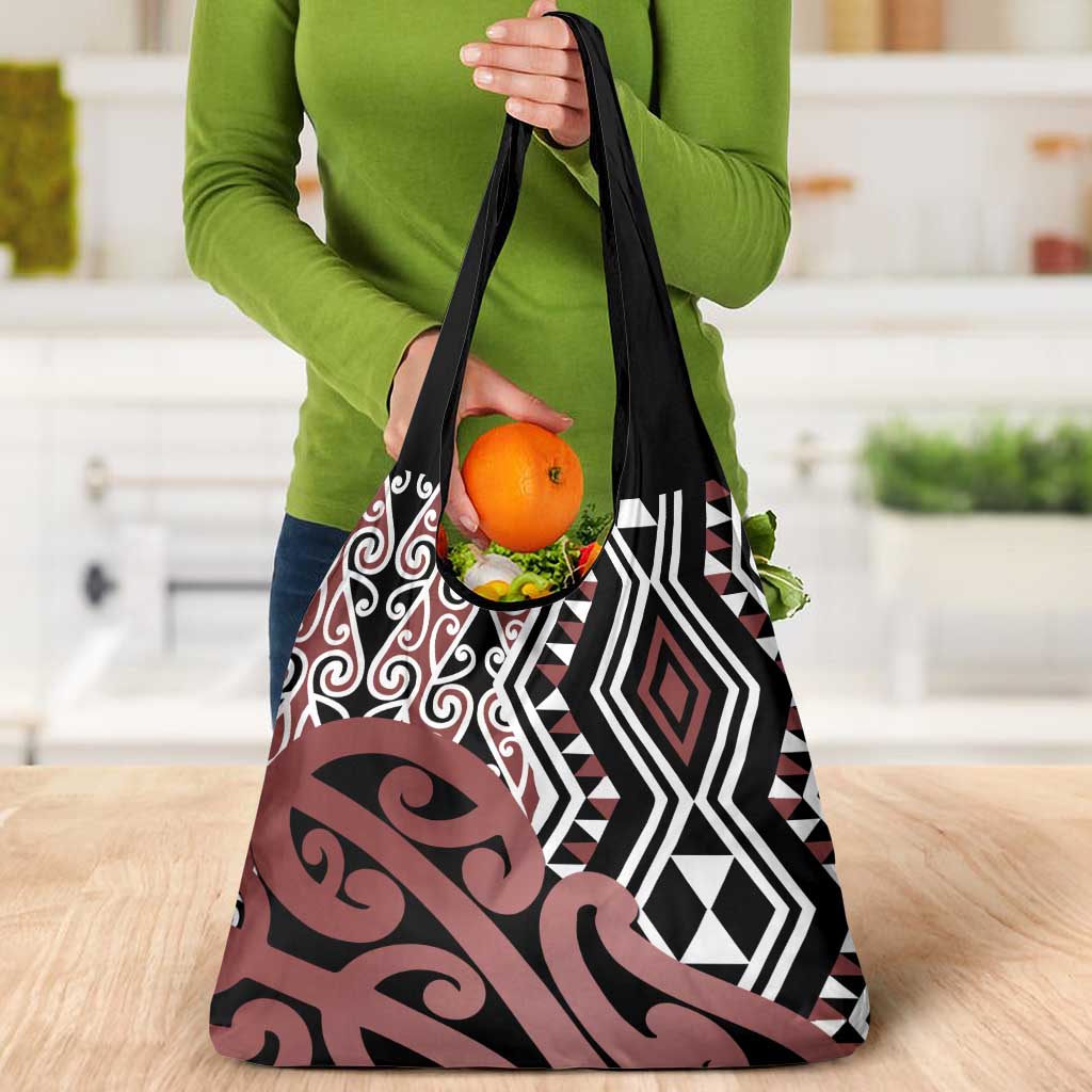 New Zealand Grocery Bag Aotearoa Kowhaiwhai Mix Taniko Art